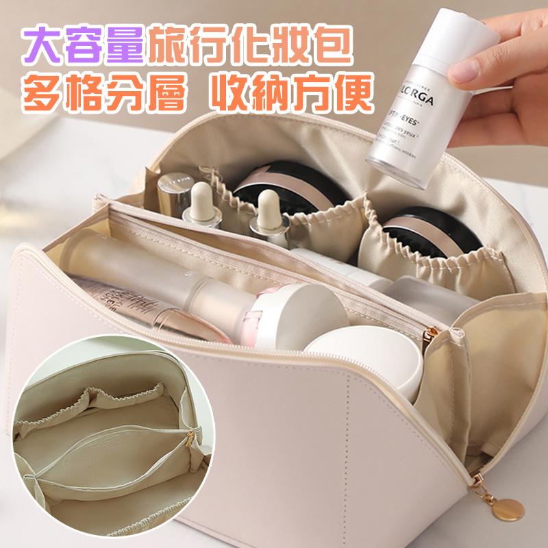 【優質PU皮革】 化妝包 枕頭化妝包 風琴化妝包 刷具收納包 旅行化妝包 外出化妝包 大容量化妝包 化妝品收納包 保養品-細節圖2