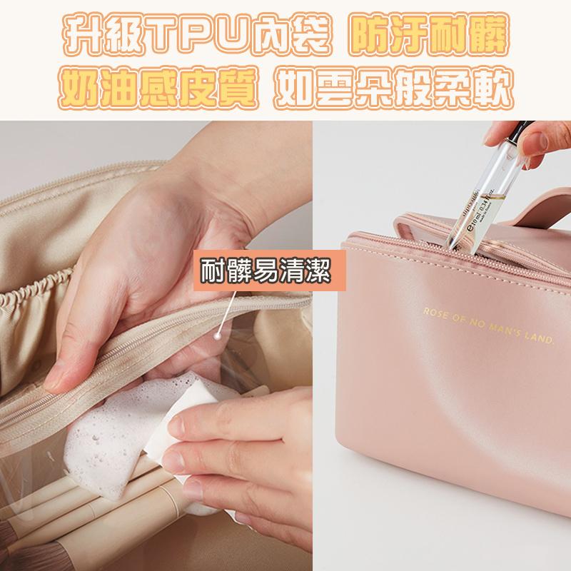 【優質PU皮革】 化妝包 枕頭化妝包 風琴化妝包 刷具收納包 旅行化妝包 外出化妝包 大容量化妝包 化妝品收納包 保養品-細節圖5