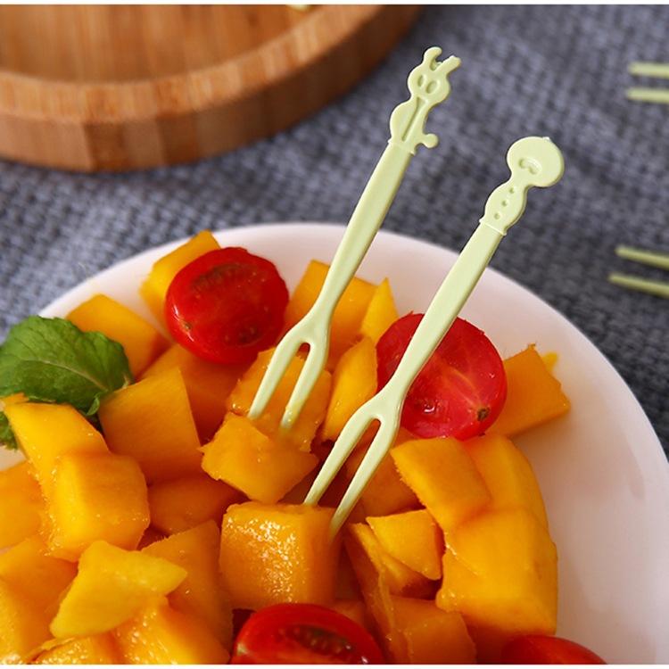 水果叉 點心叉 水果簽 50入  試吃叉 沙拉叉 蛋糕叉 叉子 一次性 可愛造型水果叉 甜點叉 叉子-細節圖3