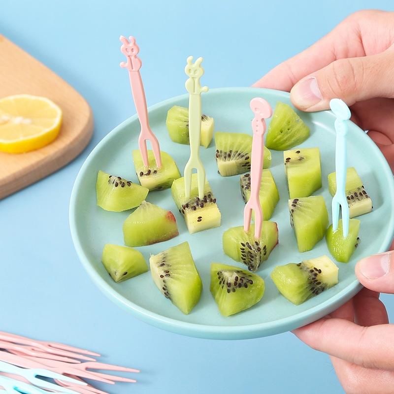 水果叉 點心叉 水果簽 50入  試吃叉 沙拉叉 蛋糕叉 叉子 一次性 可愛造型水果叉 甜點叉 叉子-細節圖6