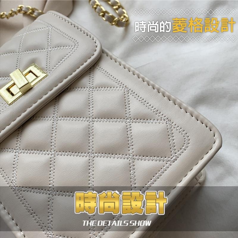 【台灣出貨品質優】手機包 菱格手機包 手機包斜背 小香包 小方包 肩背包 單肩包 斜背包 側背包 單肩包 鏈條包 小廢包-細節圖2