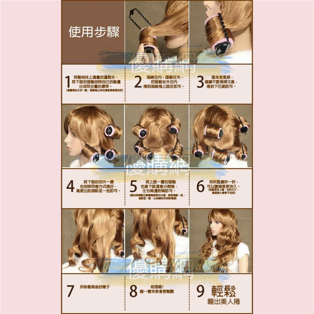 【海綿品質優】睡美人海綿捲髮器 劉海髮尾捲髮筒器不傷髮 超柔軟彈力海綿髮捲 梨花髮捲 神奇海綿捲 髮捲 睡覺海綿-細節圖3