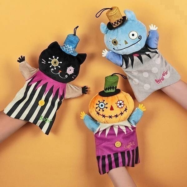 日本商品 現貨 KALDI🎃2023 萬聖節限定🎃布偶手偶🎃黑貓 南瓜 藍怪物 藍精靈 貓咪 糖果-細節圖2