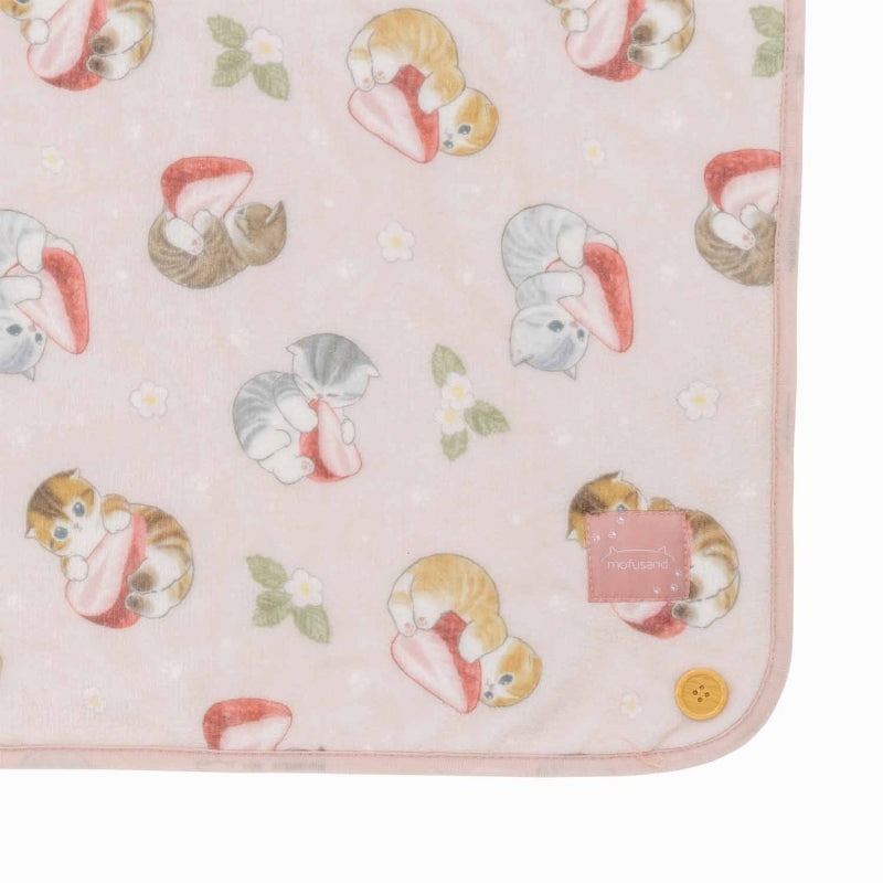 日本商品 現貨 mofusand🍀3way 毛毯 草莓款🍀毯子 蓋毯 懶人毯 貓福珊迪-細節圖6