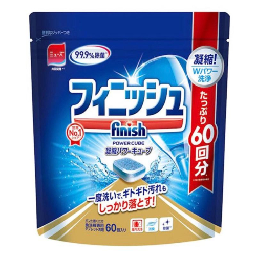 日本地球製藥 finish洗碗機專用洗碗錠 雙重構造酵素 除菌 (60錠)