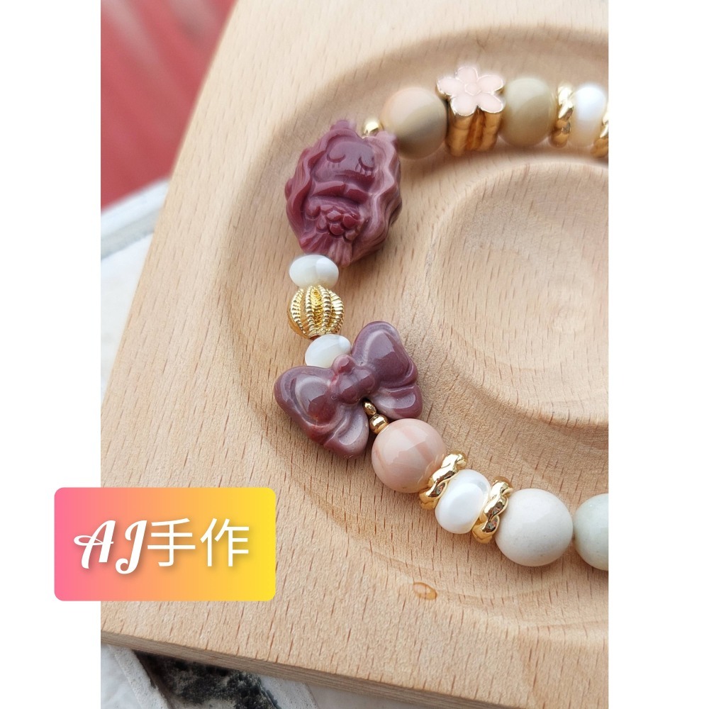 AJ手作❤️，珍珠母貝美人魚，手圍15 阿拉善 白蝶貝(母貝) 保色14K金配件 鍍金配件-細節圖3