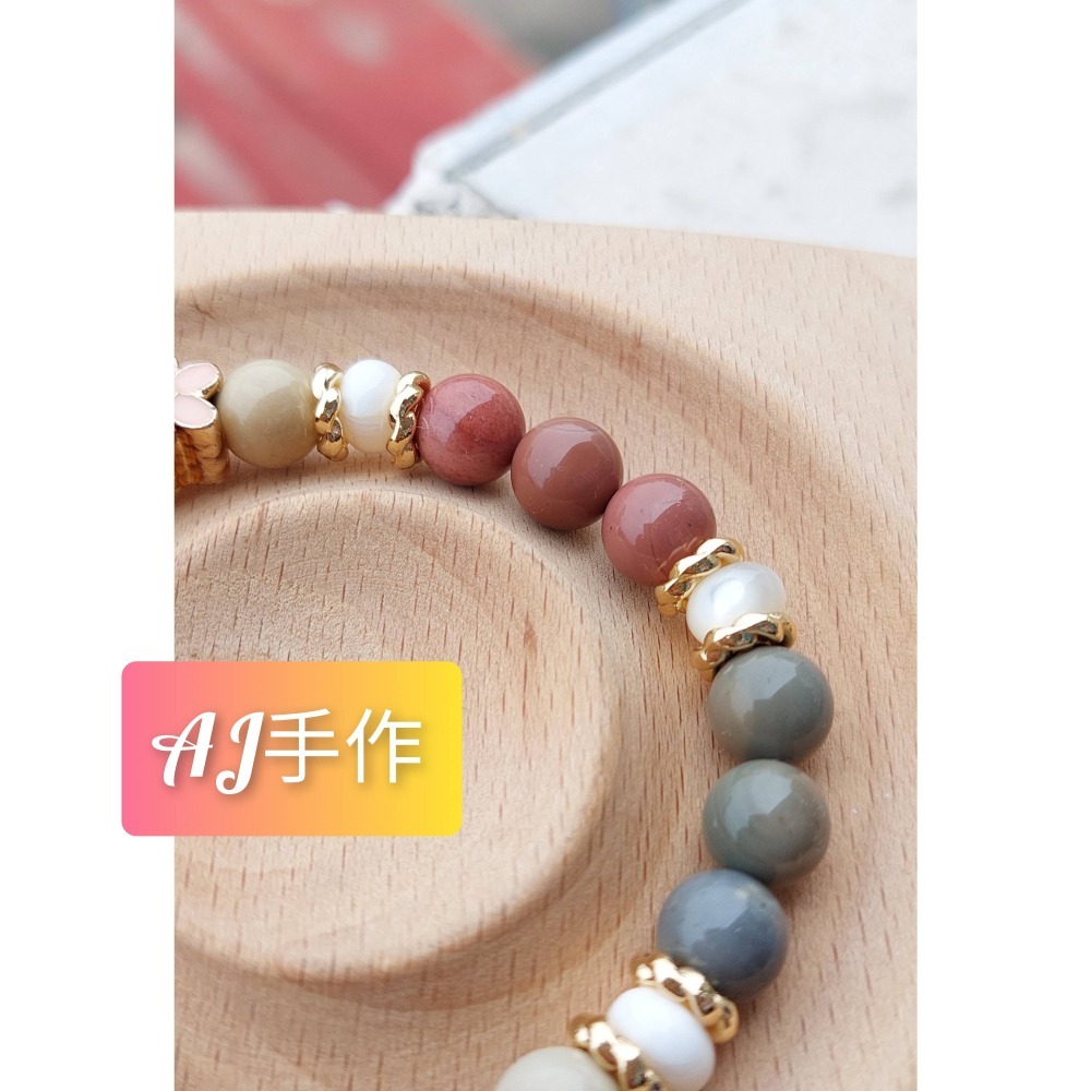 AJ手作❤️，珍珠母貝美人魚，手圍15 阿拉善 白蝶貝(母貝) 保色14K金配件 鍍金配件-細節圖6