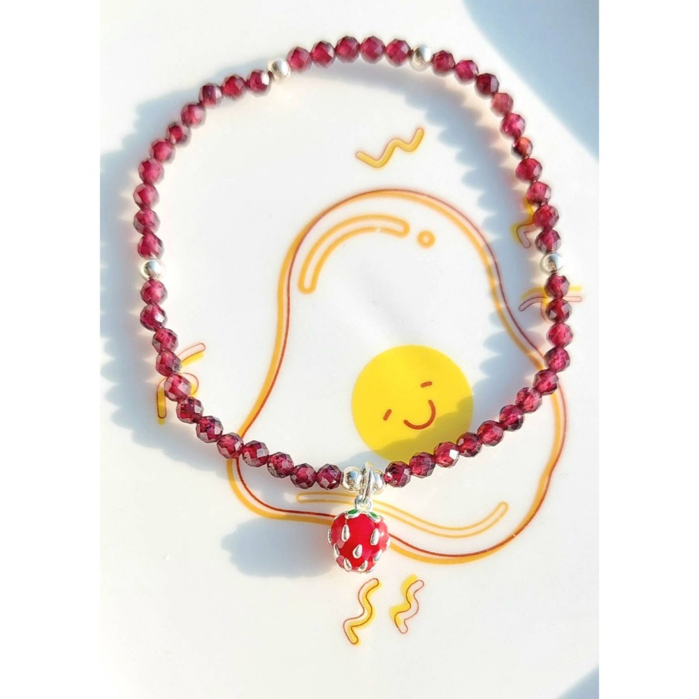 AJ手作【鴻運草莓💫】(紅石榴石、925銀)-細節圖4