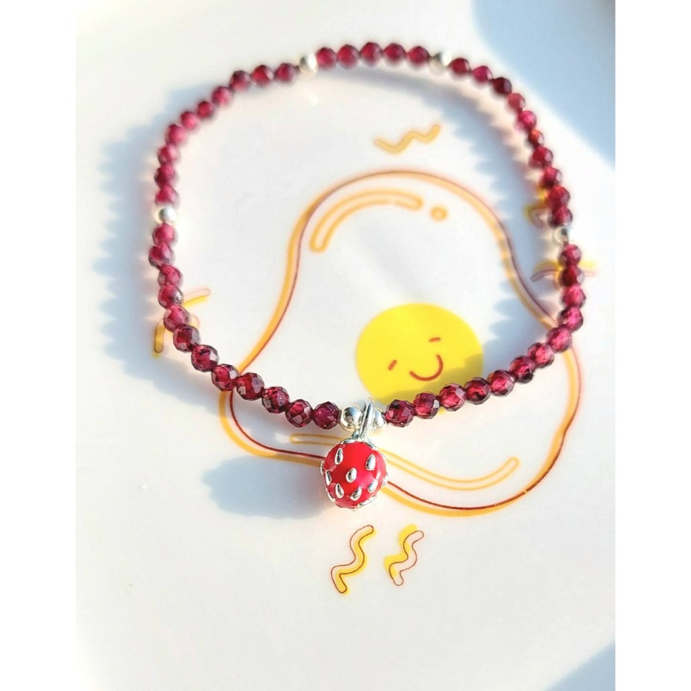 AJ手作【鴻運草莓💫】(紅石榴石、925銀)-細節圖5