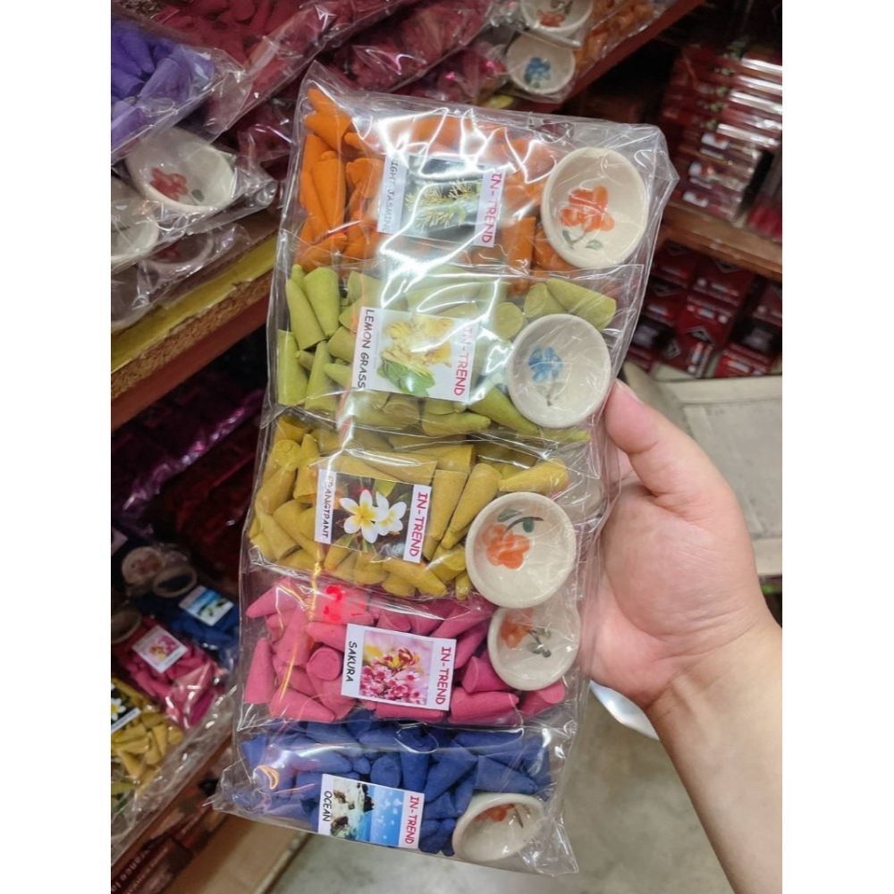 泰國 量販組香椎一組10款香味一包50顆入含小碟子-細節圖2