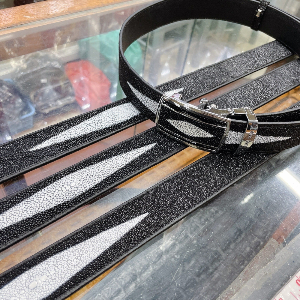 泰國連線🇹🇭珍珠魚真皮活動扣皮帶-細節圖5