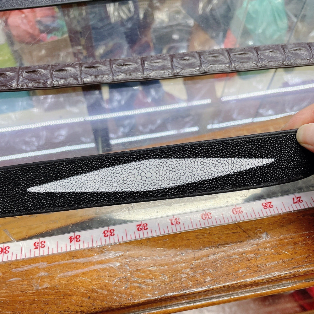 泰國連線🇹🇭珍珠魚真皮活動扣皮帶-細節圖6