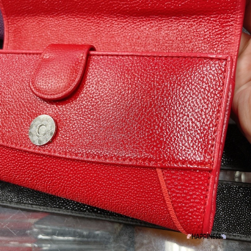 泰國 珍珠魚皮扣式長夾-細節圖4