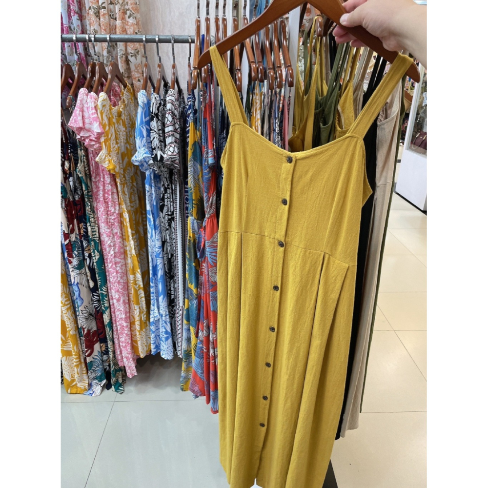 泰國 超美細肩洋裝 超美排釦素色洋裝-細節圖3