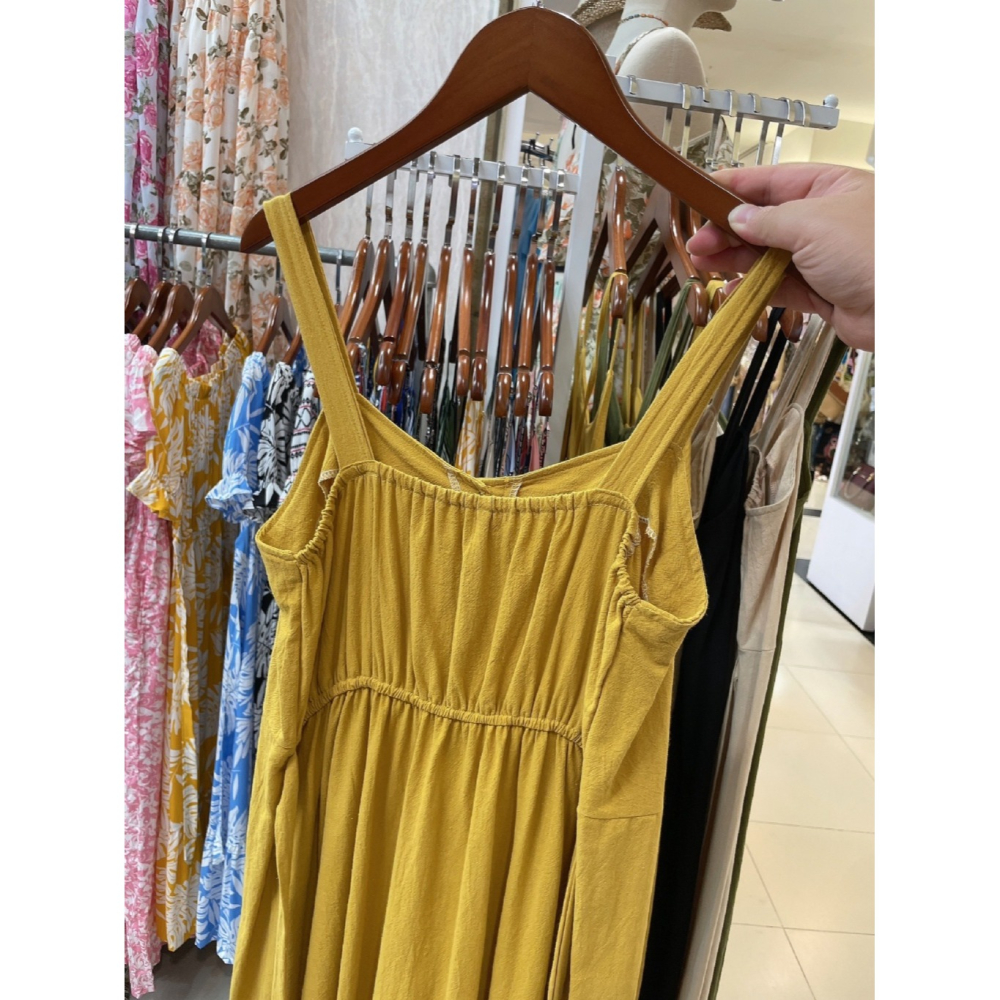 泰國 超美細肩洋裝 超美排釦素色洋裝-細節圖4