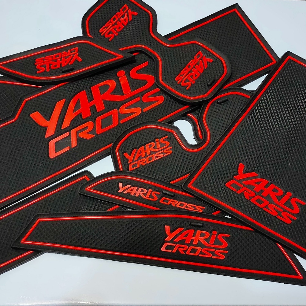 🚗傻蝦舖🚗適用 YARiS CROSS 門槽墊 14件組 內飾 水杯墊 ⭐儲物盒墊 YARiS CROSS 改裝-規格圖10