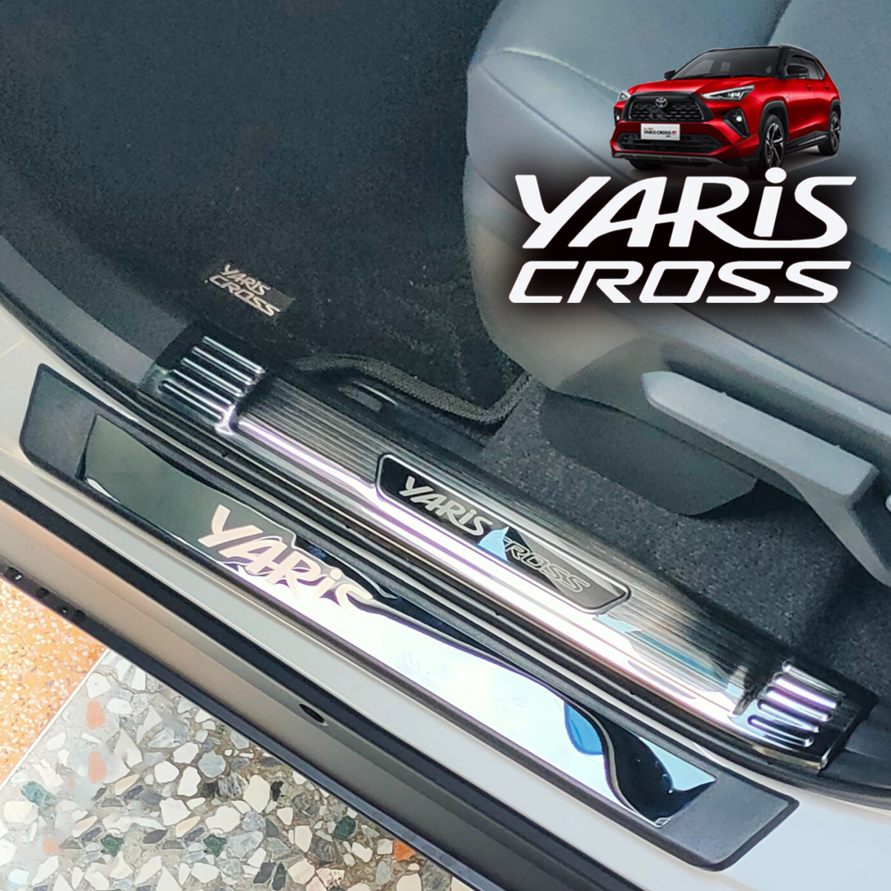 🚗傻蝦舖🚗適用 豐田 YARiS CROSS 外迎賓踏板 防護塑膠底板 ●台灣現貨● 不銹鋼標 YARiS 改裝-細節圖7