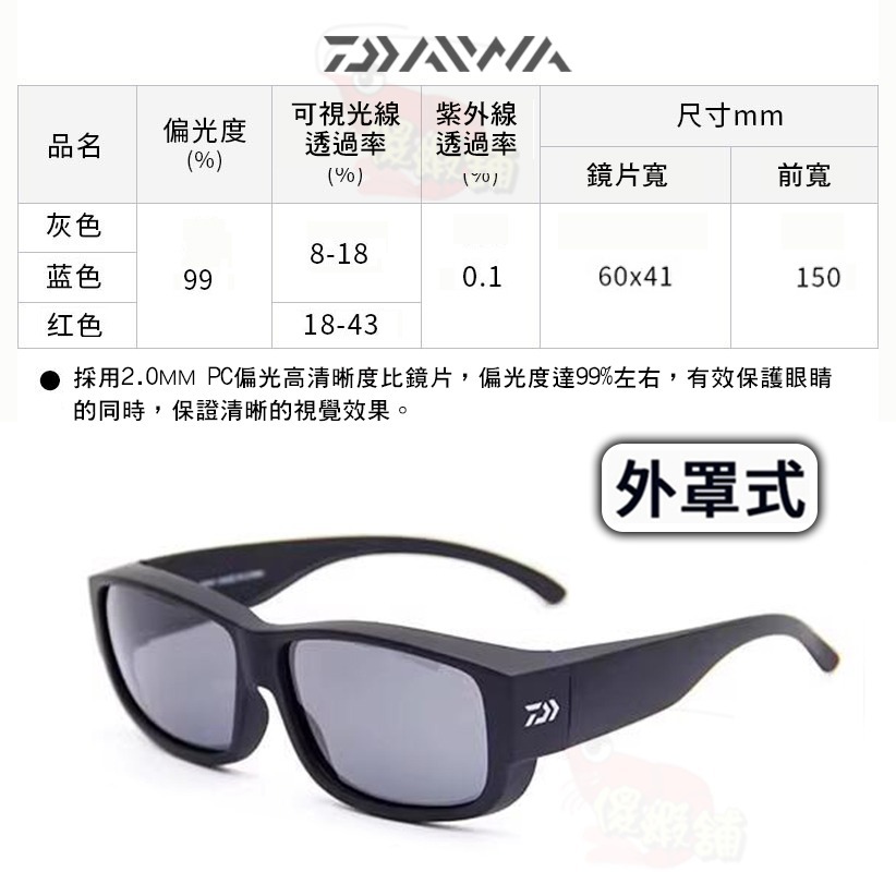 ⚓傻蝦舖⚓ DAIWA 外罩式 偏光鏡 保證原廠正品 ●台灣現貨● 釣魚 室外運動 慢跑 偏光鏡-細節圖3