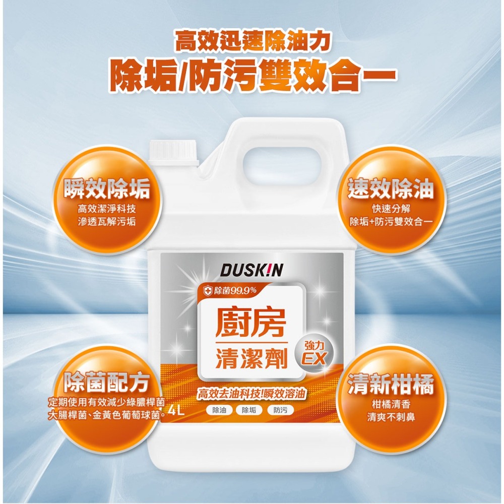 【DUSKIN樂清】廚房油污清潔劑(台製)4L-細節圖2