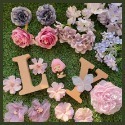 【同色系】森林系贈蝴蝶裝飾 仿真花 絹布花 假花裝飾 痛包配件 現貨 組合包 擺拍-規格圖1