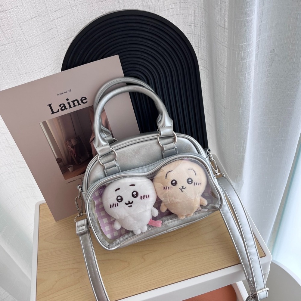 現貨+預購 波士頓手提痛包 4way 小食量 小痛包 斜背包 側背包 後背包 皮革 銀色 痛包-細節圖4