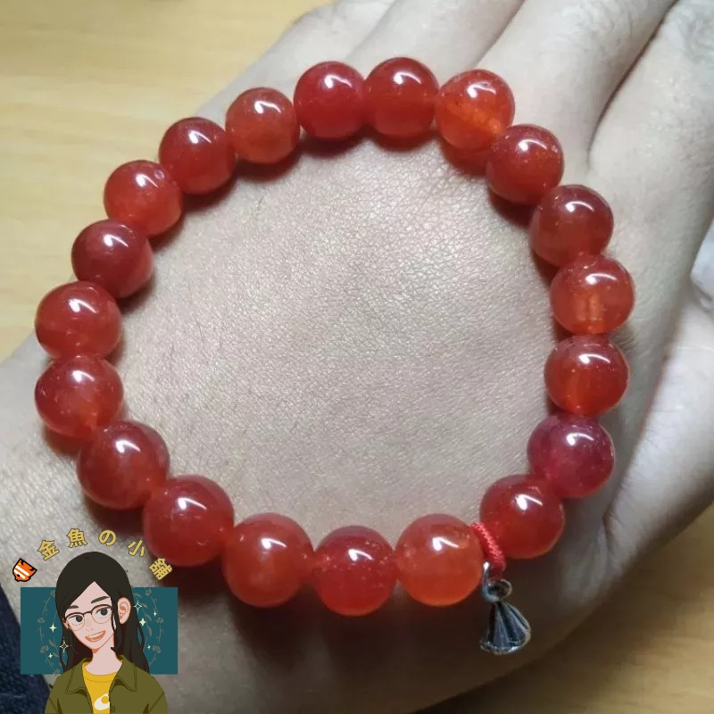 【🐠金魚の小舖】10mm紅瑪瑙手串 現貨 台灣出貨-細節圖4