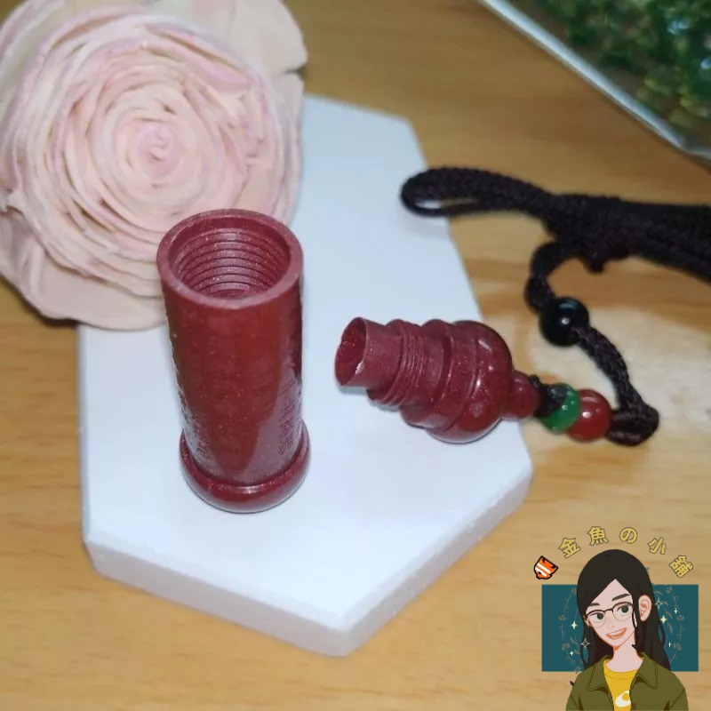 【🐠金魚の小舖】天然原礦硃砂吊墜 紫金砂楞嚴咒項鍊掛件✅可轉開 內可裝藏-細節圖3