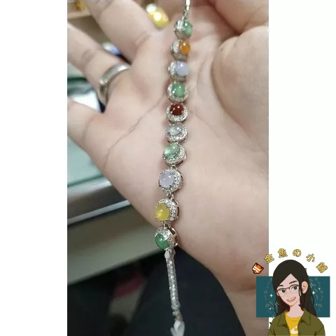 【🐠金魚の小舖】天然A級翡翠 蛋面翡翠手鍊-細節圖5