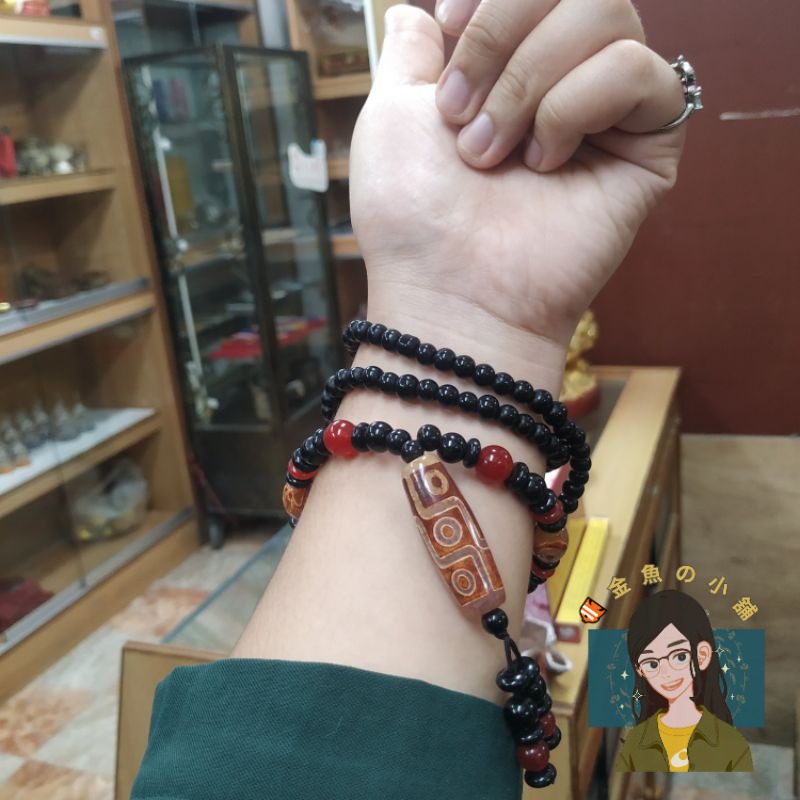 【🐠金魚の小舖】西藏九眼天珠🧿 可上手三圈 毛衣鍊-細節圖2