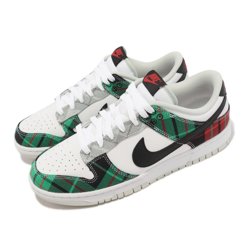 Dunk Low Retro PRM 白綠紅黑格紋男鞋DV0827-100 - Trendy shoes