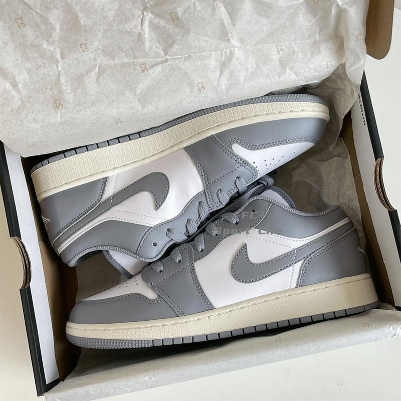 Air Jordan 1 Low Vintage Grey AJ1 奶油灰 灰白 情侶鞋 553560-053-細節圖2