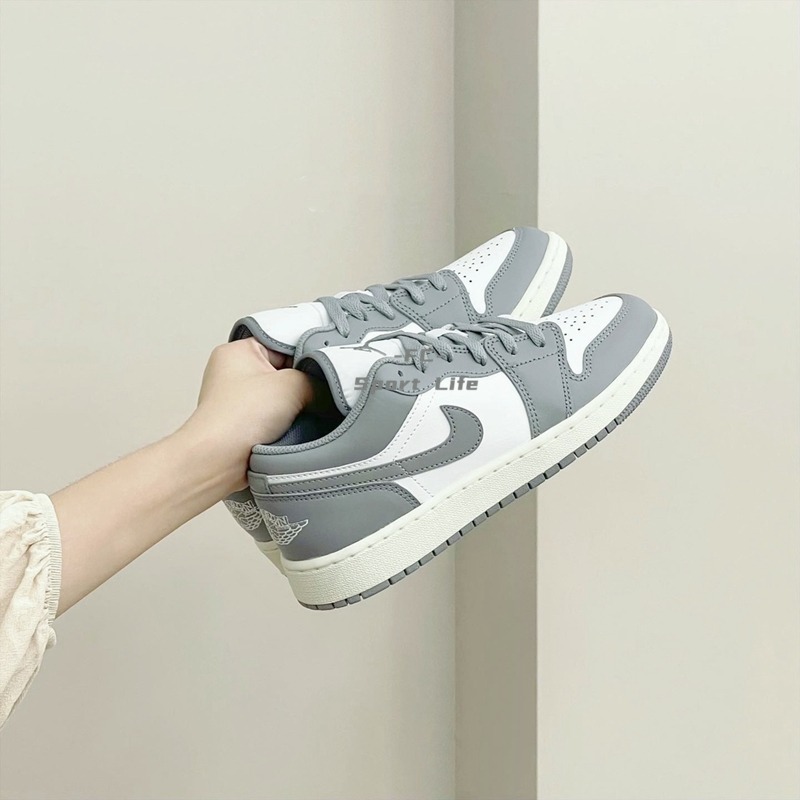 Air Jordan 1 Low Vintage Grey AJ1 奶油灰 灰白 情侶鞋 553560-053-細節圖4