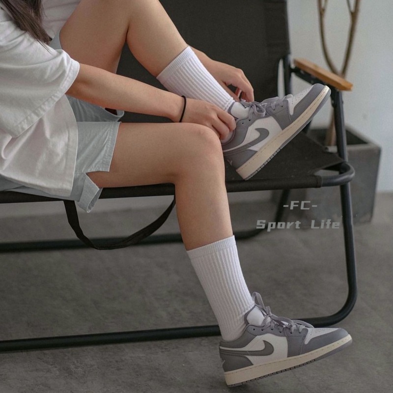 Air Jordan 1 Low Vintage Grey AJ1 奶油灰 灰白 情侶鞋 553560-053-細節圖8