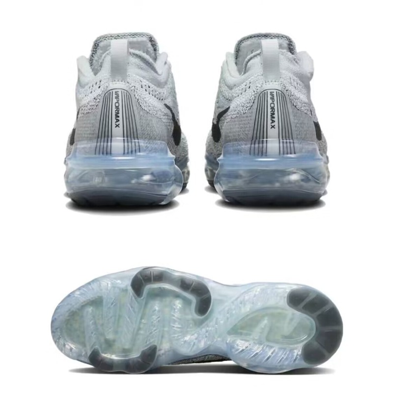 Nike Air VaporMax 2023 FK 男鞋 女鞋 黑白 白灰色 針織 耐吉 大氣墊 慢跑鞋 休閒鞋 運動鞋-細節圖9