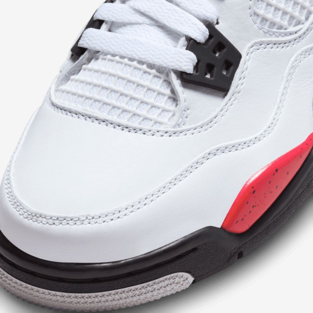 Air Jordan 4 GS ＂ Red Cement ＂ 白紅 大童 女鞋 408452-161-細節圖3