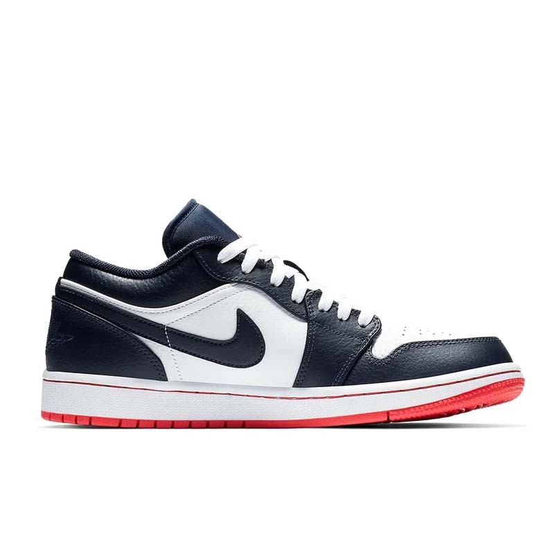 Air Jordan 1 Retro Low Obsidian Ember Glow 藍白 男鞋 553558-481-細節圖3