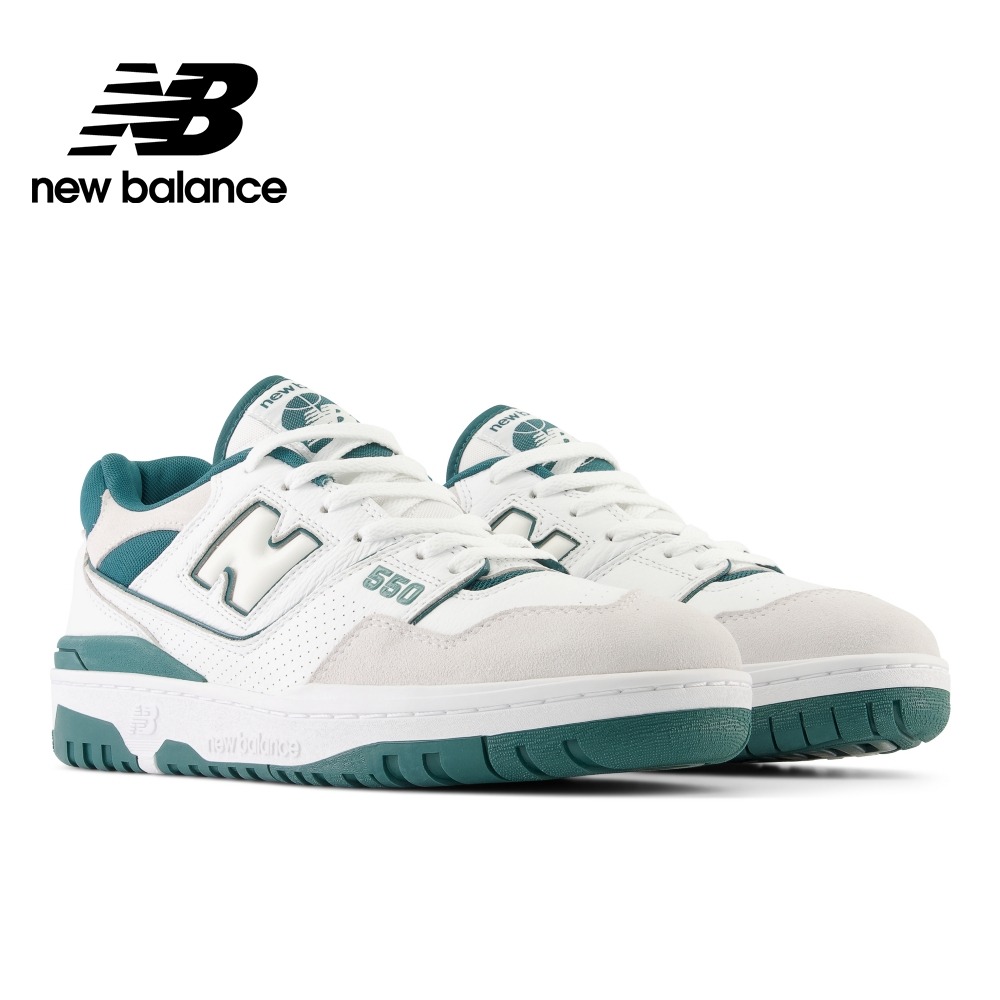 New Balance BB550STA-D楦 550 耐磨透氣 低邦 復古籃球鞋 男女同款 白綠-細節圖2