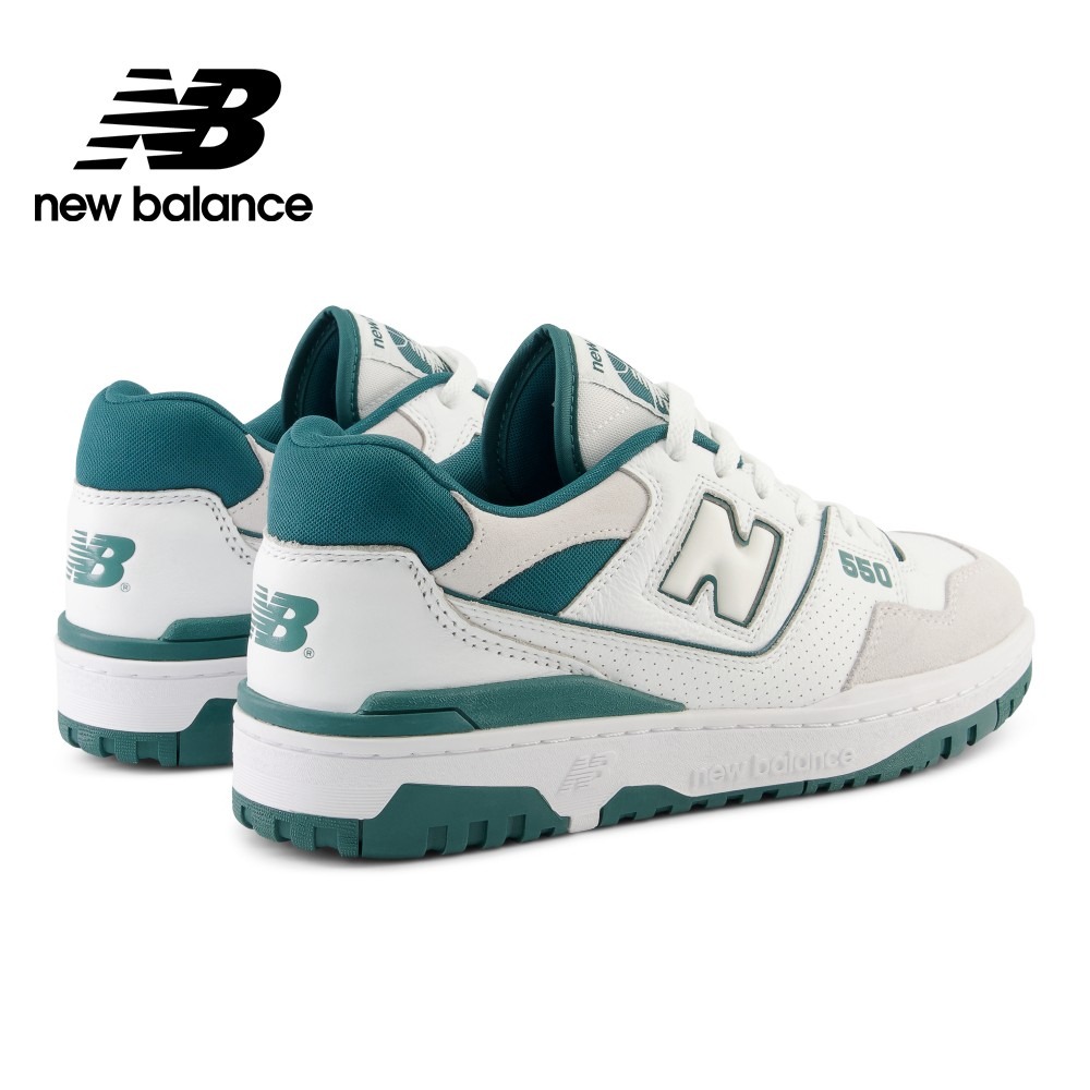 New Balance BB550STA-D楦 550 耐磨透氣 低邦 復古籃球鞋 男女同款 白綠-細節圖3