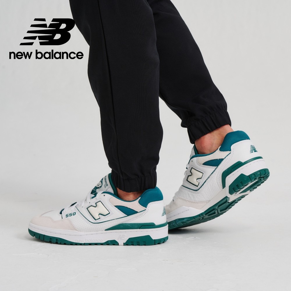 New Balance BB550STA-D楦 550 耐磨透氣 低邦 復古籃球鞋 男女同款 白綠-細節圖6