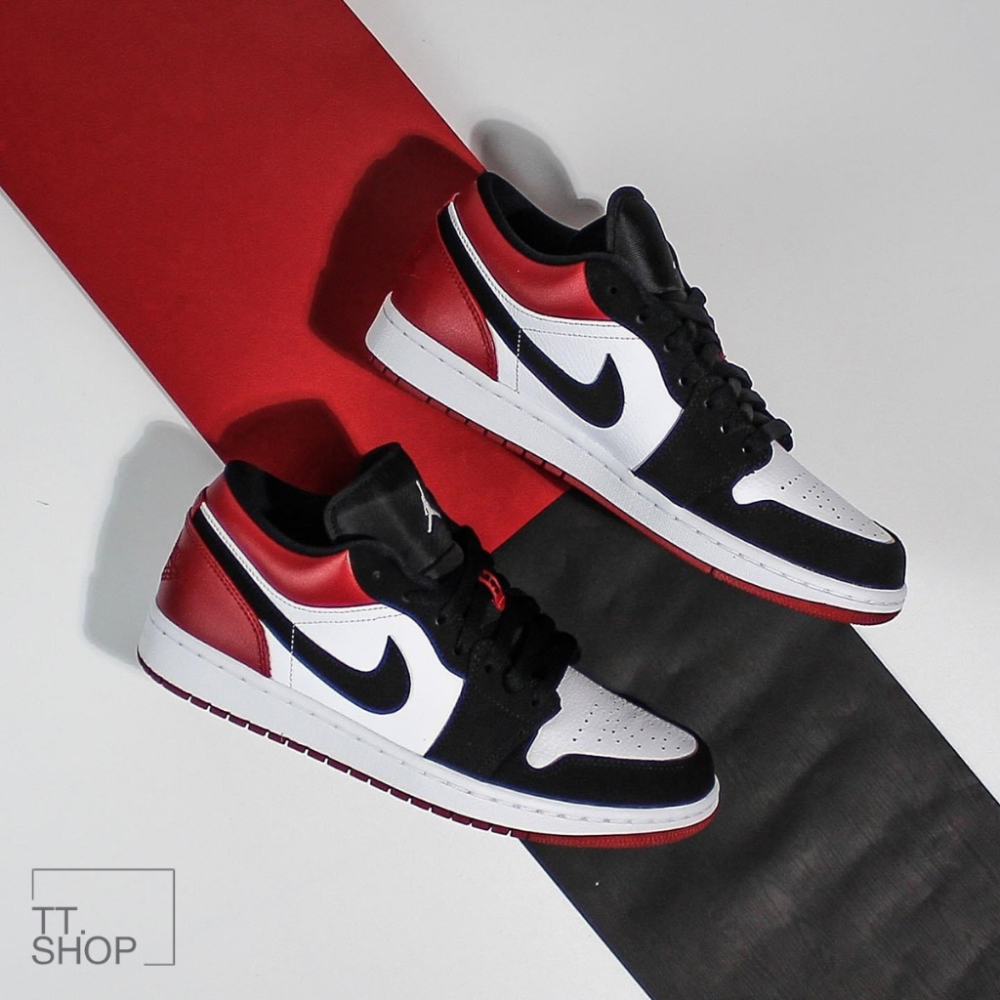 Nike Air Jordan 1 Low Black Toe 黑白紅 黑腳趾 553558-116-細節圖2