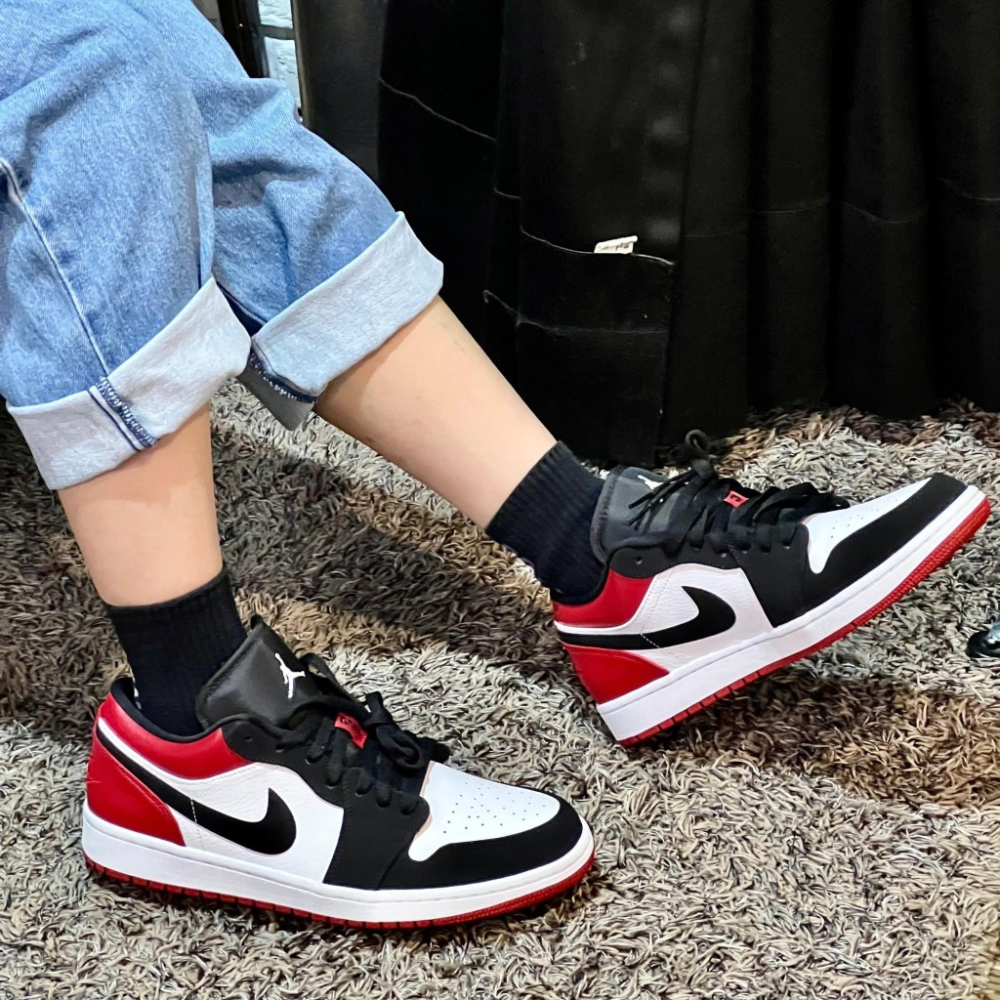 Nike Air Jordan 1 Low Black Toe 黑白紅 黑腳趾 553558-116-細節圖3