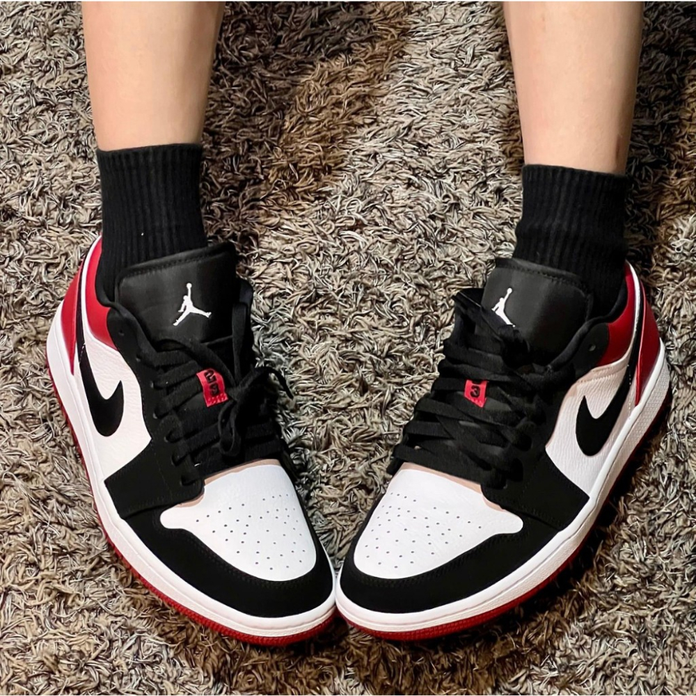 Nike Air Jordan 1 Low Black Toe 黑白紅 黑腳趾 553558-116-細節圖5