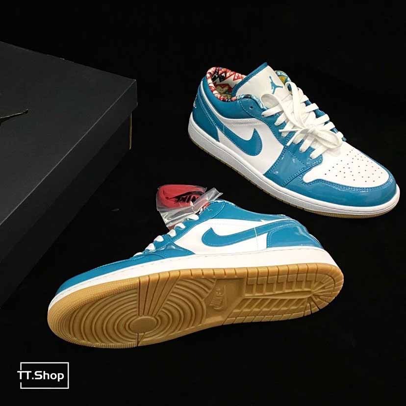 Nike Air Jordan 1 Low Barcelona 北卡藍 漆皮 DC6991-400-細節圖3