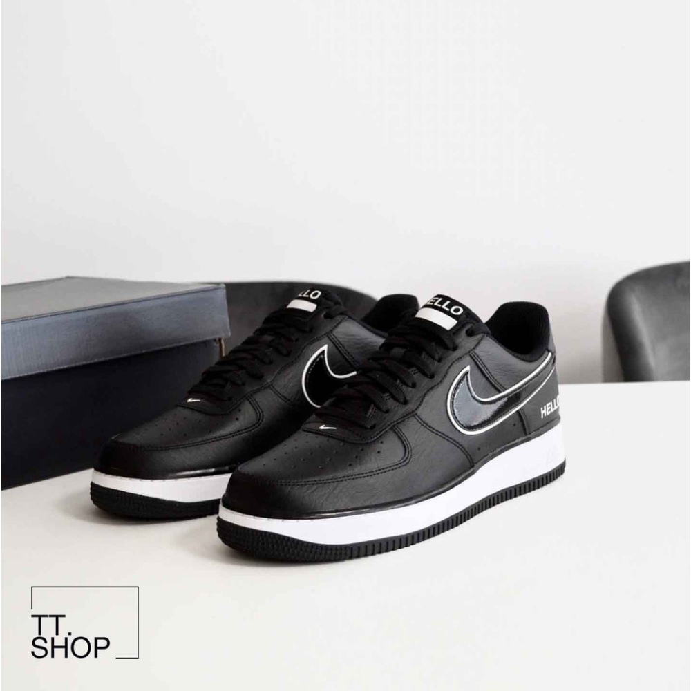 Nike Air Force 1 07 HELLO 黑白 休閒鞋 CZ0327-001-細節圖2