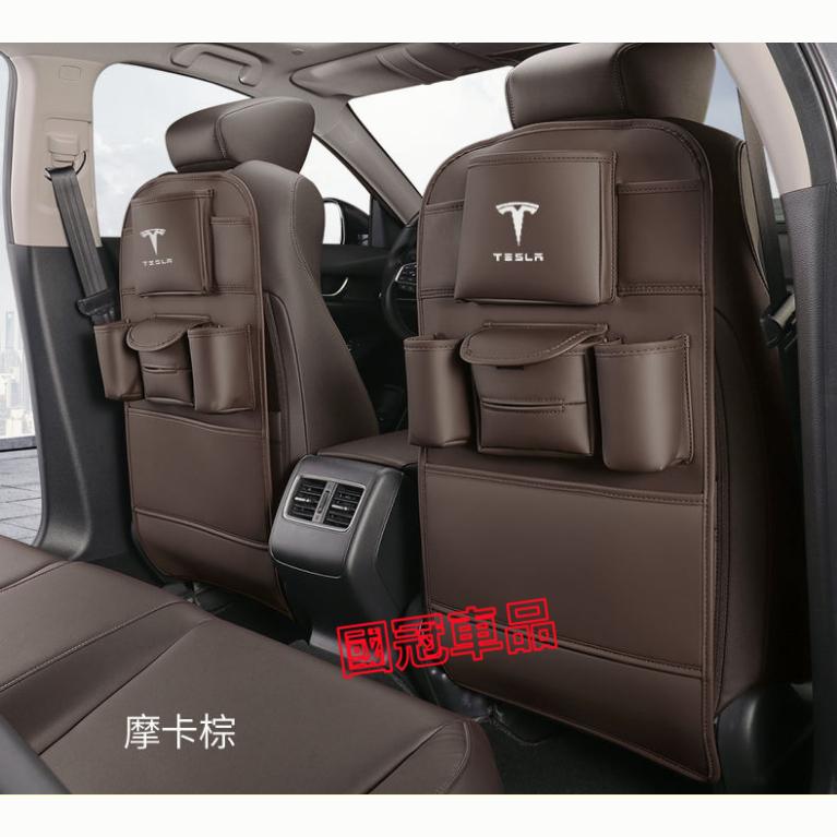 特斯拉座椅防踢墊 椅背收納袋儲物袋 車載垃圾桶 座椅中間收納掛袋 Tesla Model3 ModelS ModelX-細節圖4