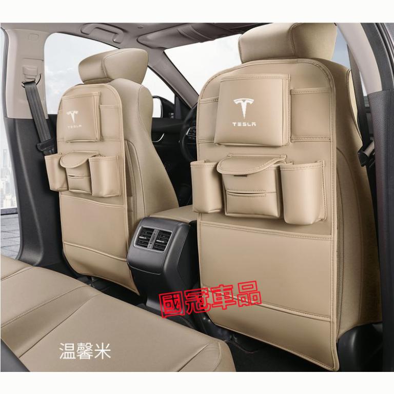 特斯拉座椅防踢墊 椅背收納袋儲物袋 車載垃圾桶 座椅中間收納掛袋 Tesla Model3 ModelS ModelX-細節圖5