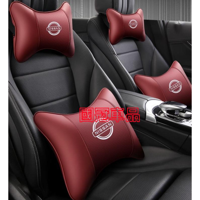 日產頭枕腰靠 刺繡車標 MArch LIVINA TIIDA SENTRA KIcks 專用護頸枕腰靠枕墊 舒適透氣頭枕-細節圖7