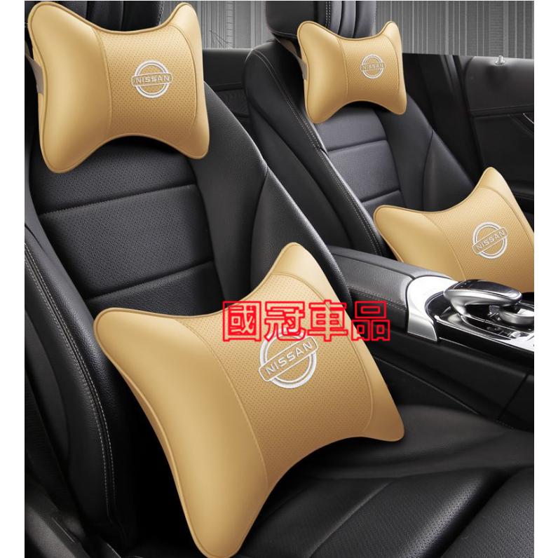 日產頭枕腰靠 刺繡車標 MArch LIVINA TIIDA SENTRA KIcks 專用護頸枕腰靠枕墊 舒適透氣頭枕-細節圖8