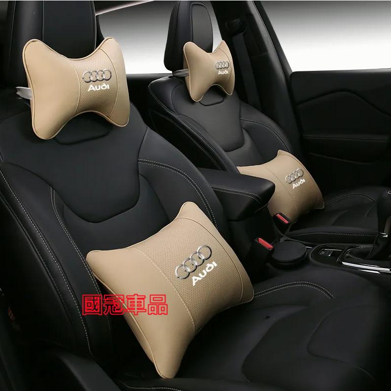 奧迪頭枕腰靠墊 護頸枕 專屬車標A1 A4 A3 A5 A6 A7 A8 Q5 Q2 Q3 Q7 S3 S4四季通用靠枕-細節圖3