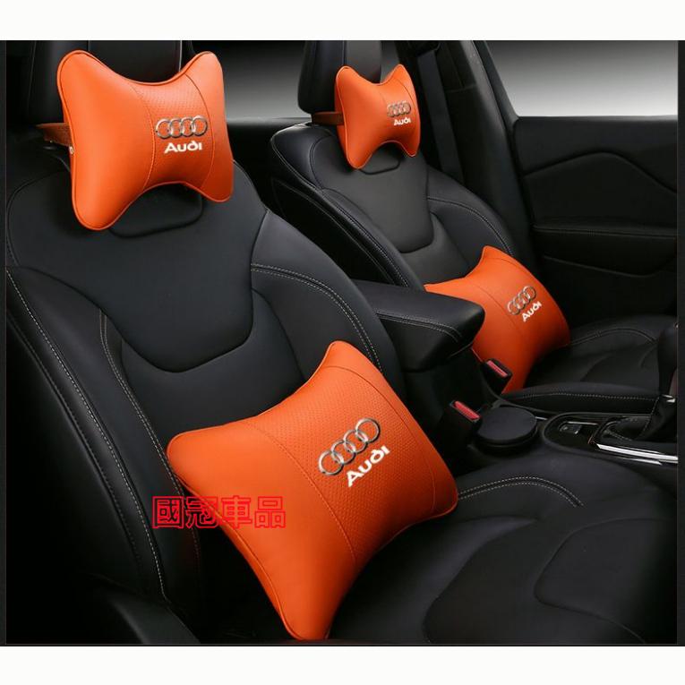 奧迪頭枕腰靠墊 護頸枕 專屬車標A1 A4 A3 A5 A6 A7 A8 Q5 Q2 Q3 Q7 S3 S4四季通用靠枕-細節圖5